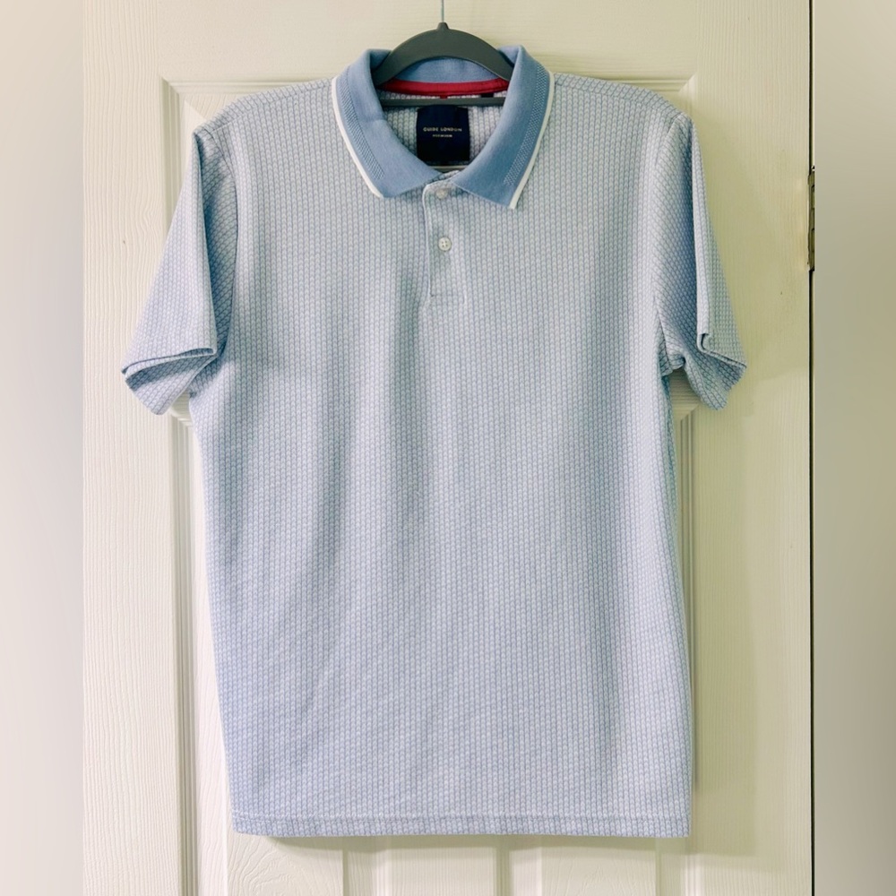 Guide London Blue Polo Gold Shirt Large